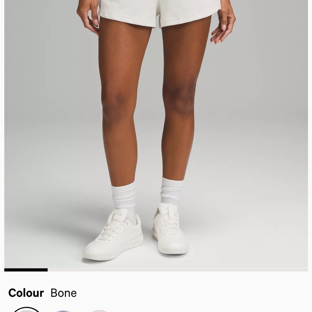 Lululemon ribbed softstreme 2" HR bone color. Size 8. Never worn